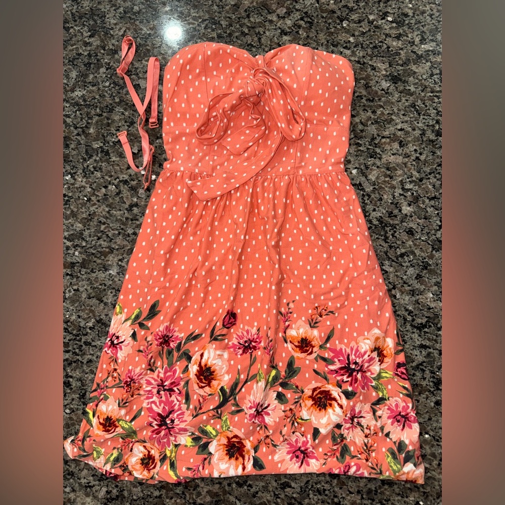 No Boundaries Coral and White Dress